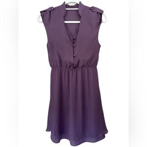 ALICE & OLIVIA TOWORK Dusty Purple Chiffon Mini Dress Size 0
